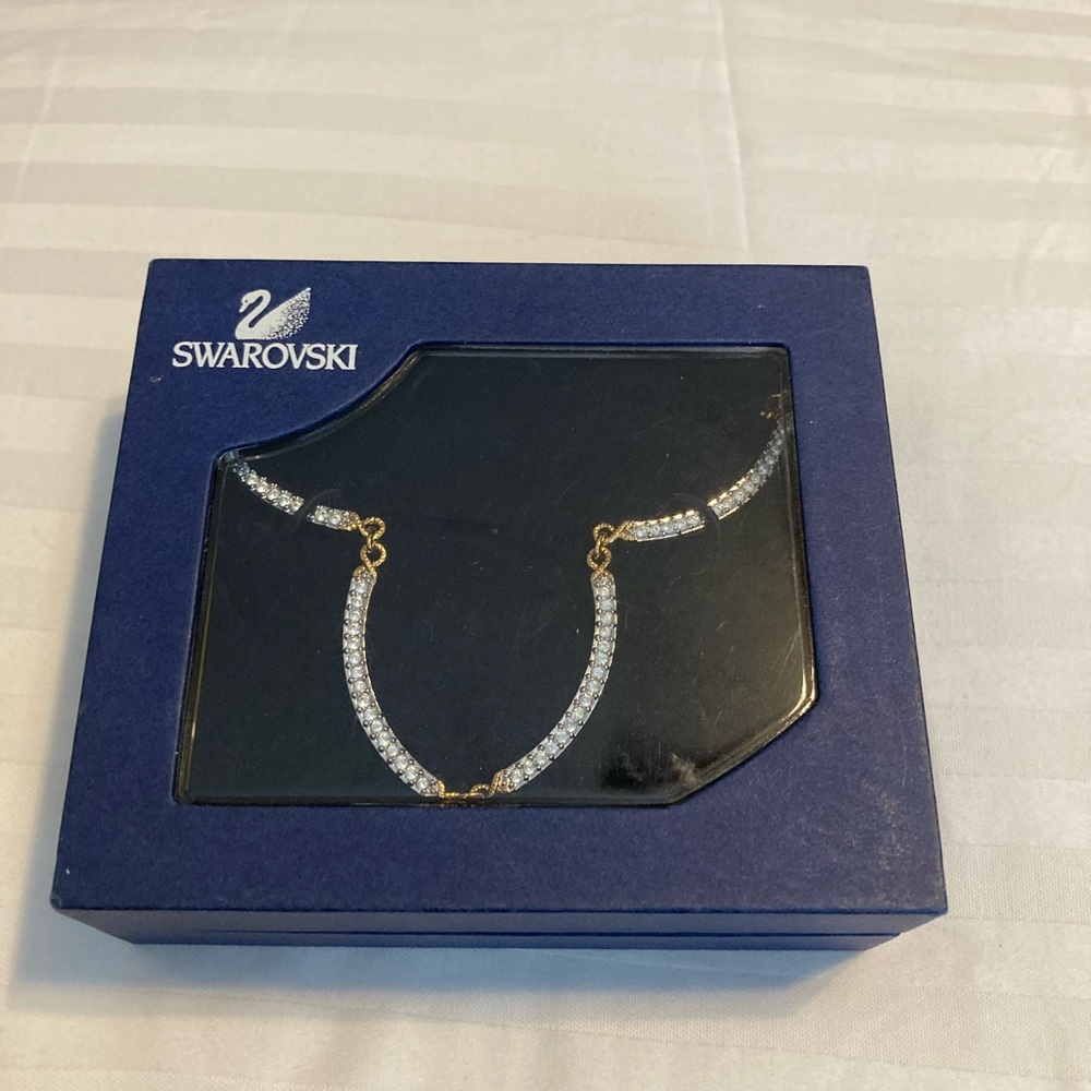 Swarovski curved crystal choker necklace